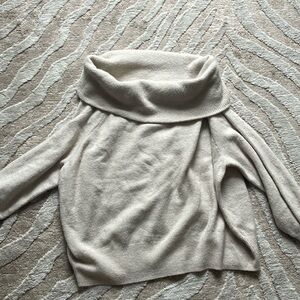 Rolled Over the Shoulder Cream Sweater NWT